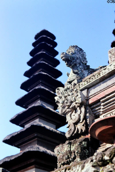 Meru (multi-tiered shrine) of Pura Taman Ayun temple at Mengwi. Bali, Indonesia.
