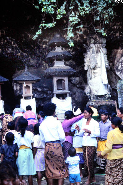 Merus in Goa Lawah bat cave temple. Bali, Indonesia.
