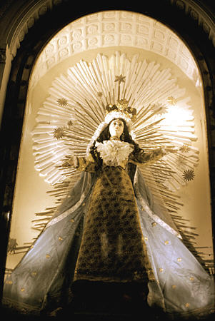 Virgin statue in Cathedral of Arequipa. Peru.