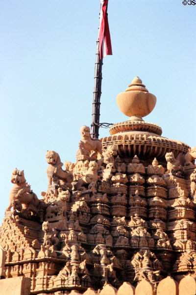 Sculptures on roof of Jain Temple in Jaiselmer. India.