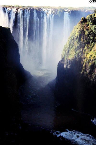 Victoria Falls seen from bridge. Zimbabwe.