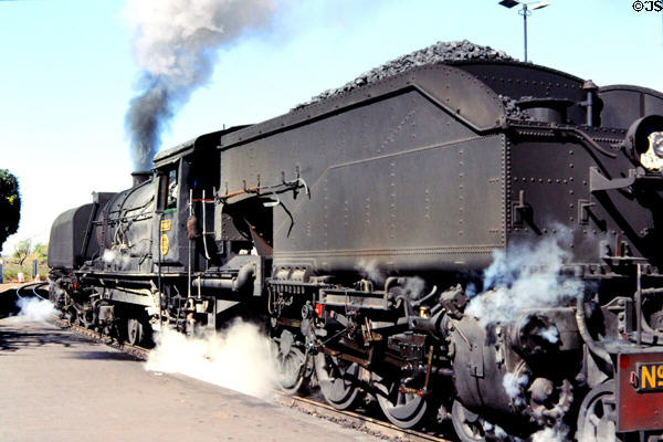 Steam locomotive 392 (Ithaka) of National Railways & tender of Zimbabwe at Victoria Falls. Zimbabwe.