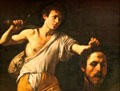 David with Head of Goliath painting by Caravaggio at Kunsthistorisches Museum. Vienna, Austria.
