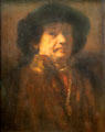 Self-portrait with gold chain by Rembrandt at Kunsthistorisches Museum. Vienna, Austria.