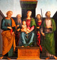 Mary with Child & Four Saints painting by Perugino at Kunsthistorisches Museum. Vienna, Austria.