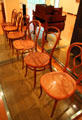 collection of café bentwood & canned chairs at Historical Museum of City of Vienna. Vienna, Austria.