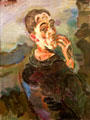 Self-portrait, one hand touching face painting by Oskar Kokoschka at Leopold Museum. Vienna, Austria.