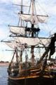 Historical sailing ship in Campbells Cove. Sydney, Australia.