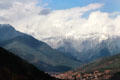 Valley & mountains surrounding Paro, location of national airport. Bhutan.