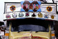 Truck in Paro in Tibetan style decorated with eight auspicious Buddhist signs. Bhutan.