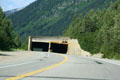 Snow shed across TransCanada Highway in Glacier National Park. BC.
