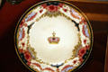 Porcelain plate used for 1939 Canadian royal visit by train at Revelstoke Railway Museum. Revelstoke, BC.