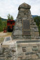 Monument at site of last spike for Canadian Pacific Railway. Craigellachie, BC.