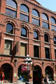 Hudson House arched windows in Gastown. Vancouver, BC.