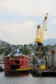Crane at shipyard in North Vancouver. Vancouver, BC.