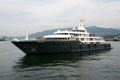 Mega yacht visits Vancouver Harbour. Vancouver, BC.