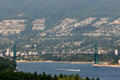 Vancouver's Lions Gate Bridge from Stanley Park to North Shore across mouth of harbour. Vancouver, BC.