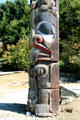 Detail of Northwest Coast native totem pole at Museum of Anthropology at UBC. Vancouver, BC.