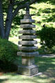 Japanese stone lantern in Nitobe Memorial Garden at UBC. Vancouver, BC.