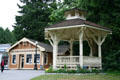 Hexagonal bandstand & shop at Burnaby Village Museum. Burnaby, BC.