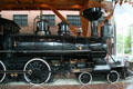 Steam locomotive Engine 374 in Roundhouse Pavilion. Vancouver, BC.