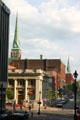 View of Germaine at King St. with spires of Trinity & St. Andrews Churches. Saint John, NB.