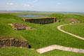 Fort Beauséjour National Historic Park on hill over tidal flats of Bay of Fundy. NB.