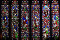 Stained glass Biblical scenes in Christ Church Cathedral. Fredericton, NB.