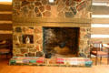 Stone fireplace at McMichael Gallery. Kleinburg, ON.