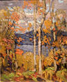 Algonquin, October painting on board by Tom Thomson at McMichael Gallery. Kleinburg, ON.