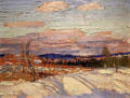 Winter: Sketch in Algonquin Park painting on board by Tom Thomson at McMichael Gallery. Kleinburg, ON.
