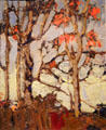 Late Autumn painting on board by Tom Thomson at McMichael Gallery. Kleinburg, ON.