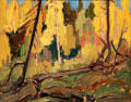 Algoma Trees painting on board by J.E.H. Macdonald at McMichael Gallery. Kleinburg, ON