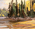 Algoma sketch #2 painting on board by Lawren Harris at McMichael Gallery. Kleinburg, ON.