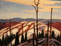 Lake Superior Country painting on board by Lawren Harris at McMichael Gallery. Kleinburg, ON.