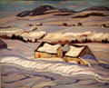 Winter Morning at St Tite de Caps painting by A.Y. Jackson at McMichael Gallery. Kleinburg, ON.