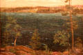 Smoke Lake, Algonquin Park painting on board by Tom Thompson at Tom Thompson Art Gallery. Owen Sound, ON.