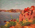Spring Lake, Algonquin Park painting on board by Tom Thompson at Tom Thompson Art Gallery. Owen Sound, ON.
