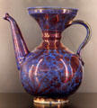 Luster Fritware ewer with painting of cock from Iran at Aga Khan Museum. Toronto, ON.