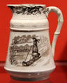 Earthenware transfer jug with tobogganing scene by Bo'ness Pottery of Fife, Scotland at Gardiner Museum. Toronto, ON