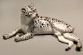 Meissen porcelain leopard sculpture at Gardiner Museum. Toronto, ON.