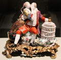 Meissen porcelain figurine of couple with birdcage modeled by Johann Joachim Kändler in private collection. ON.