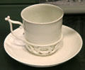 Chocolate cup & trembleuse saucer by Höchst of Frankfurt am Main at Gardiner Museum. Toronto, ON.