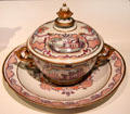 Porcelain ecuelle & stand by Du Paquier of Vienna, Austria at Gardiner Museum. Toronto, ON.