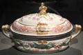 Porcelain tureen part of large set given to celebrate a royal alliance during War of Polish Succesion by Du Paquier of Vienna, Austria at Gardiner Museum. Toronto, ON.
