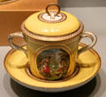 Porcelain chocolate cup & saucer by James Banford for Derby at Gardiner Museum. Toronto, ON.