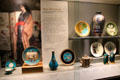 Display on design trends in Victorian era ceramics at Gardiner Museum. Toronto, ON.