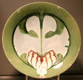 Earthenware plate in Secessionist style by Minton of Stoke-on-Trent, England at Gardiner Museum. Toronto, ON.