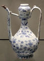 Chinese porcelain ewer based in Islamic design for hand-washing at Gardiner Museum. Toronto, ON.