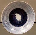 Porcelain plate with standing egret design by from Arita, Japan at Gardiner Museum. Toronto, ON